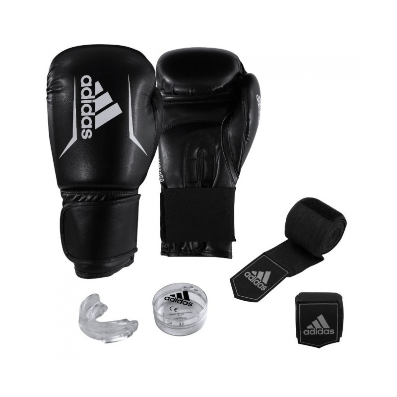 Adidas Boxing Set Men oz 12 Bandagen Mundschutz, Boxhandschuh
